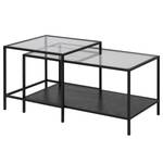 Couchtisch Coogee VII (2er-Set) Glas / Metall - Schwarz