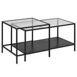 Couchtisch Coogee VII (2er-Set) Glas / Metall - Schwarz