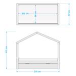 Hausbett Dallas 1 Weiß - Mit Schublade & Vorhang