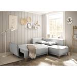 Ecksofa Rutherford II Webstoff Denga / Microfaser Laci: Silber / Anthrazit - Ottomane beidseitig montierbar