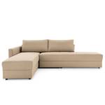 Ecksofa Looks II Webstoff Cody: Beige - Longchair davorstehend links