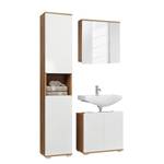 Set di mobili per il bagno Ciara IV (3) Bianco lucido / Effetto rovere Artisan