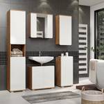 Set di mobili per il bagno Ciara VI (2) Bianco lucido / Effetto rovere Artisan