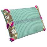 Coussin Textured Tendrils coton / polyester - Turquoise