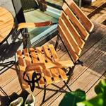 Chaise de jardin PARKLIFE I Fer / Partiellement en acacia massif - Noir / Naturel