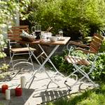Sedia da giardino PARKLIFE II Ferro / Legno di acacia parzialmente massello - Bianco / Naturale