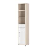 Open dossierkast Homebase II Hoogglans wit/eikenhouten look - Breedte: 47 cm