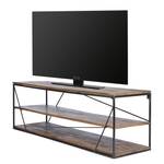 Tv-meubel Piketon massief mangohout/aluminium - mangohout/zwart