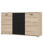 Sideboard Piemont I Schwarz / Eiche Bianco Dekor