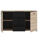 Sideboard Piemont I Schwarz / Eiche Bianco Dekor