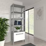 Open kast Toscana hoogglans wit/grijze eikenhouten look