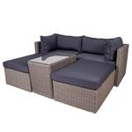 Loungeset Rossi (5-delig) aluminium/polypropeen - grijs