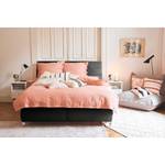 Boxspring Soft Lines Box Stof TBO: 9 anthrazite - 200 x 200cm - Tweepersoonsmatras H2/H3