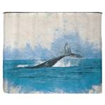 Rideau de douche PS recyclé Baleine Polyester - Bleu - 240 x 200 cm