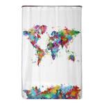 Anti-Schimmel Duschvorhang Weltkarte Polyester - Mehrfarbig - 120 x 180 cm