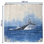 Tenda sostenibile per doccia balena Poliestere - Blu - 180 x 200 cm