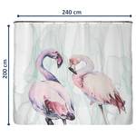 Recycling-Duschvorhang Loving Flamingos Polyester - Mehrfarbig