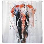 Recycling-Duschvorhang Bunter Elefant Polyester - Rot / Mehrfarbig