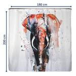 Rideau de douche PS recyclé Éléphant Polyester - Rouge / Multicolore