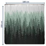 Tenda sostenibile per doccia foresta Poliestere - Verde - 180 x 200 cm