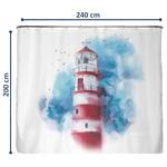 Gerecycleerd douchegordijn Vuurtoren polyester - meerdere kleuren - 240 x 200 cm