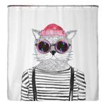 Duschvorhang Hipster Katze Berlin Polyester - Mehrfarbig - 200 x 220 cm