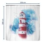 Rideau de douche PS recyclé Phare Polyester - Multicolore - 150 x 200 cm