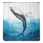 Rideau de douche anti-moisi Baleine Polyester - Bleu