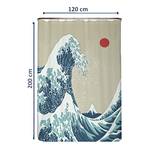Gerecycleerd douchegordijn Japan Wave polyester - meerdere kleuren