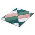 Tapis de bain Ayana Tissu - Vert / Rose vif - 65 x 55 cm