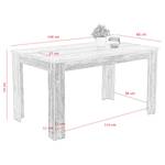 Table Bosel Imitation bois ancien / Blanc