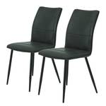 Chaises capitonnées Plemy (lot de 2) Anthracite