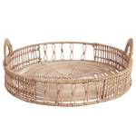 Tablett LOVEPIECE Rattan / Eisen - Natur - Durchmesser: 40 cm