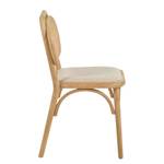 Chaises Porlo (lot de 2) Rotin et tissu / Chêne massif - Rotin et crème / Chêne - Chêne