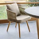 Chaises Secu (lot de 2) Tissu / Acacia massif - Taupe / Acacia