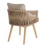 Chaises Secu (lot de 2) Tissu / Acacia massif - Taupe / Acacia