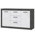 Dressoir Vetras hoogglans wit/betonnen look