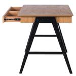 Bureau Branno deels massief eikenhout - Eikenhouten look/zwart - Breedte: 120 cm