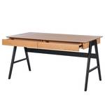 Bureau Branno deels massief eikenhout - Eikenhouten look/zwart - Breedte: 150 cm