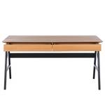 Bureau Branno deels massief eikenhout - Eikenhouten look/zwart - Breedte: 150 cm