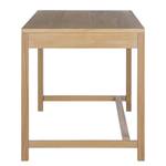 Bureau TAYLOR 2 tiroirs Rotin / Partiellement en chêne massif - Beige / Chêne