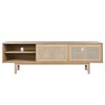 Lowboard TAYLOR rotan/deels massief eikenhout - beige/eikenhout