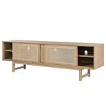 Lowboard TAYLOR rotan/deels massief eikenhout - beige/eikenhout