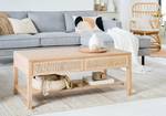 Couchtisch TAYLOR Rattan / Eiche teilmassiv - Beige / Eiche