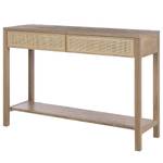 Wandtafel TAYLOR rotan/deels massief eikenhout - beige/eikenhout