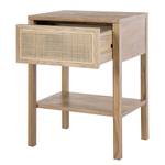 Comodino TAYLOR Rattan / Legno di frassino massello - Beige / Frassino chiaro