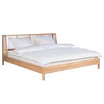 Bed TAYLOR rotan/massief eikenhout - beige/eikenhout - 180 x 200cm