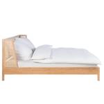 Bed TAYLOR rotan/massief eikenhout - beige/eikenhout - 180 x 200cm