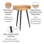Tavolino Loft Massello di bambù / Metallo - Bambù / Nero