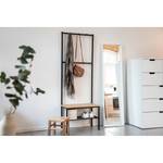 Compacte garderobe Geo massief bamboehout/metaal - bamboehout/zwart